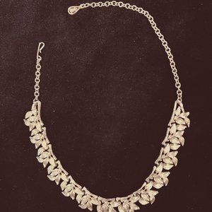 Coro Vintage Necklace (unsigned) with Brushed Gold-Tone Leaves